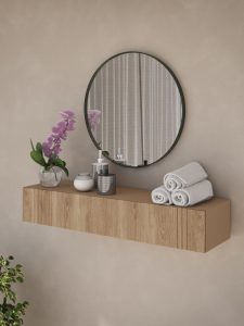 Wall cabinet with flap door