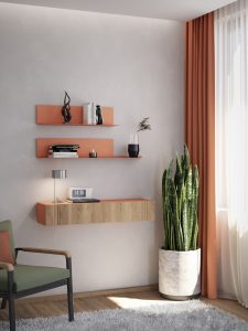 Wall cabinet with flap door